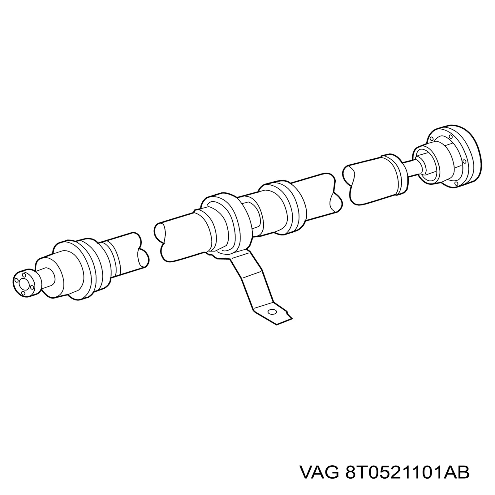 Купити 8T0521101Q VAG Кардан задній