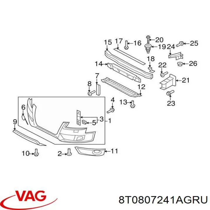  VAG 8T0807241AGRU ціна, від 37.37 USD