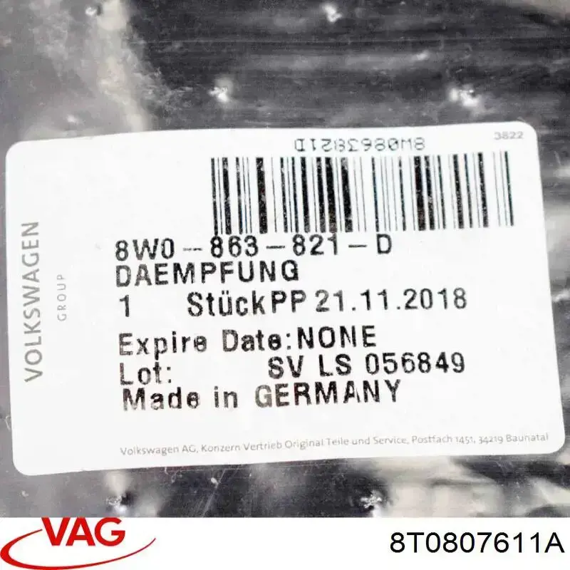 8T0807611A VAG Обвіс бампера