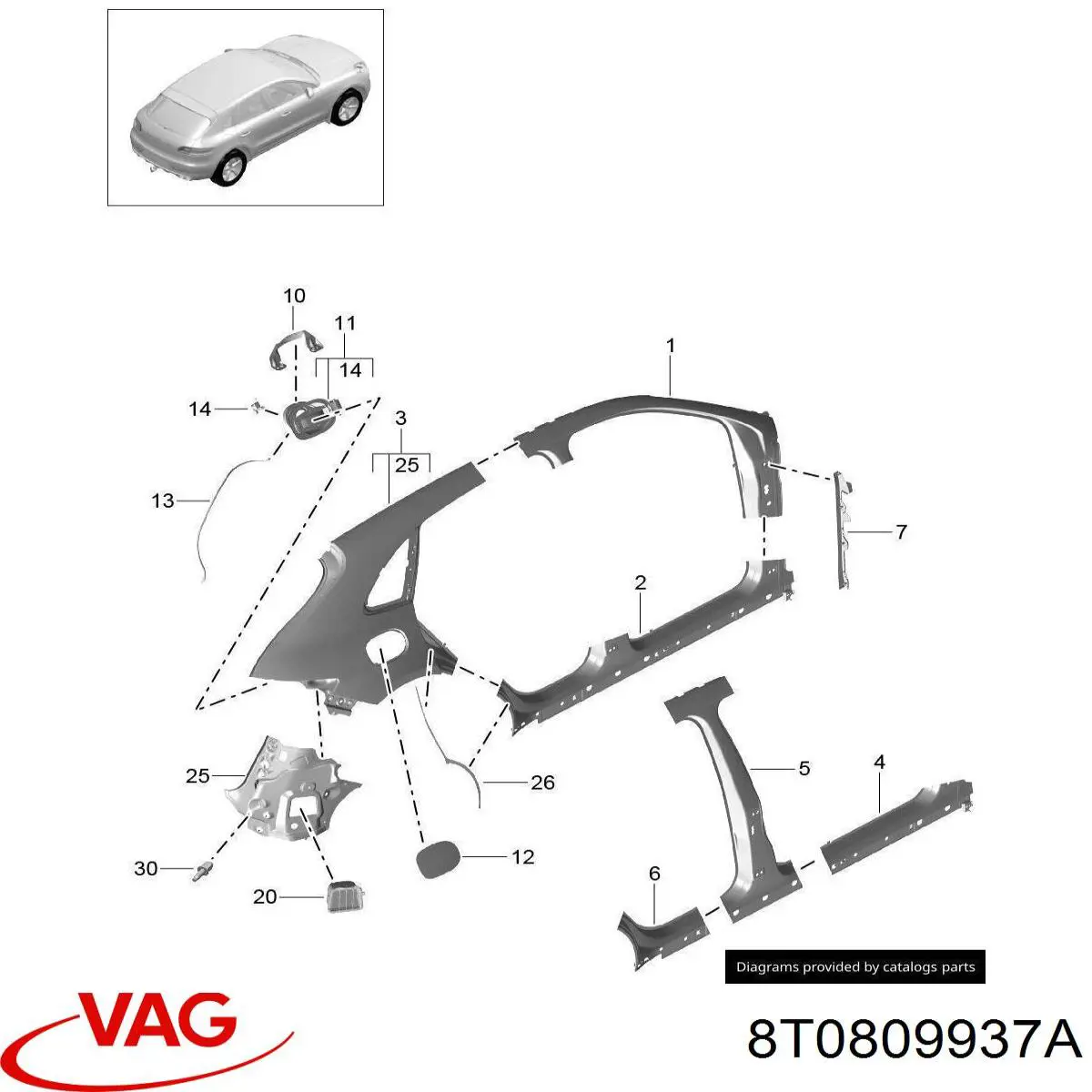  VAG 8T0809937A ціна, від 1.14 USD