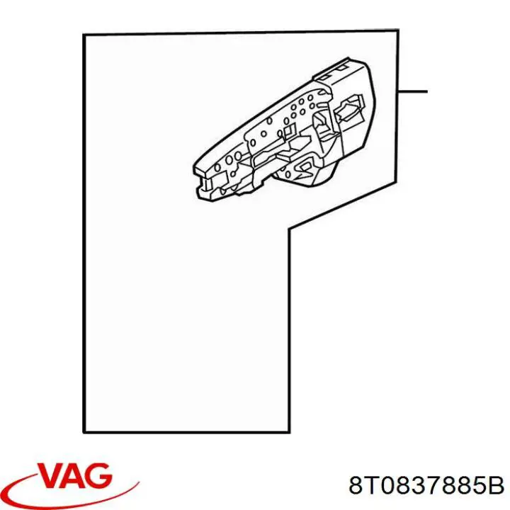 Тримач зовнішньої ручки дверей, задніх лівих 8T0837885B VAG