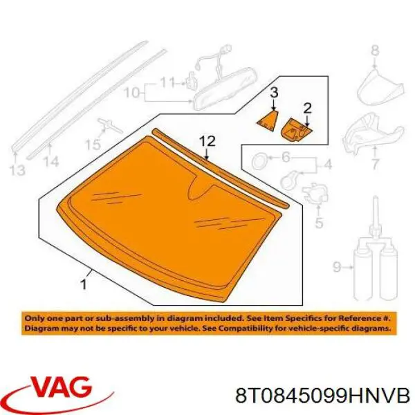 Скло лобове 8T0845099HNVB VAG