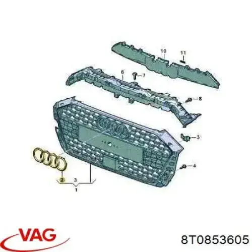 Купити 8T0853605 VAG Емблема решітки радіатора