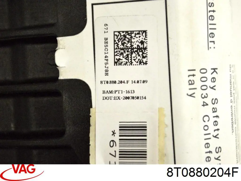 Подушка безпеки, пасажирська, AIRBAG 8T0880204F VAG