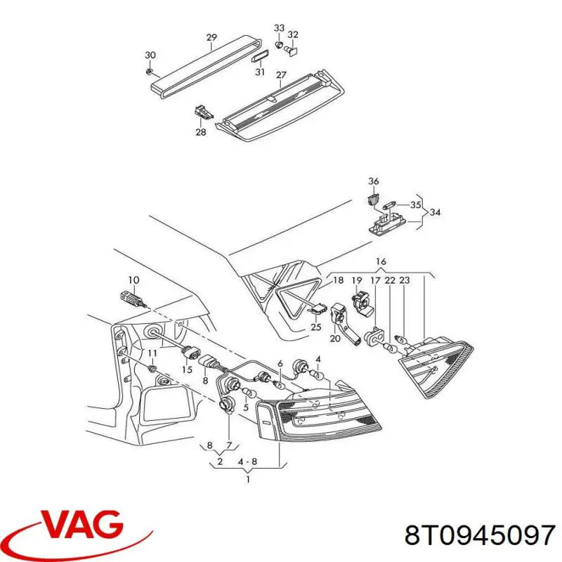 Купити 8T0945097 VAG Ліхтар сигнальний