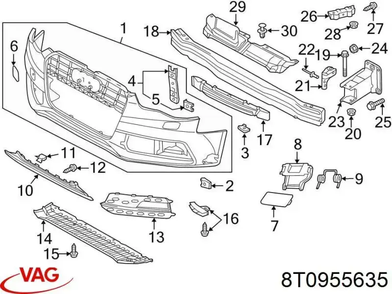  VAG 8T0955635 ціна, від 19.28 USD