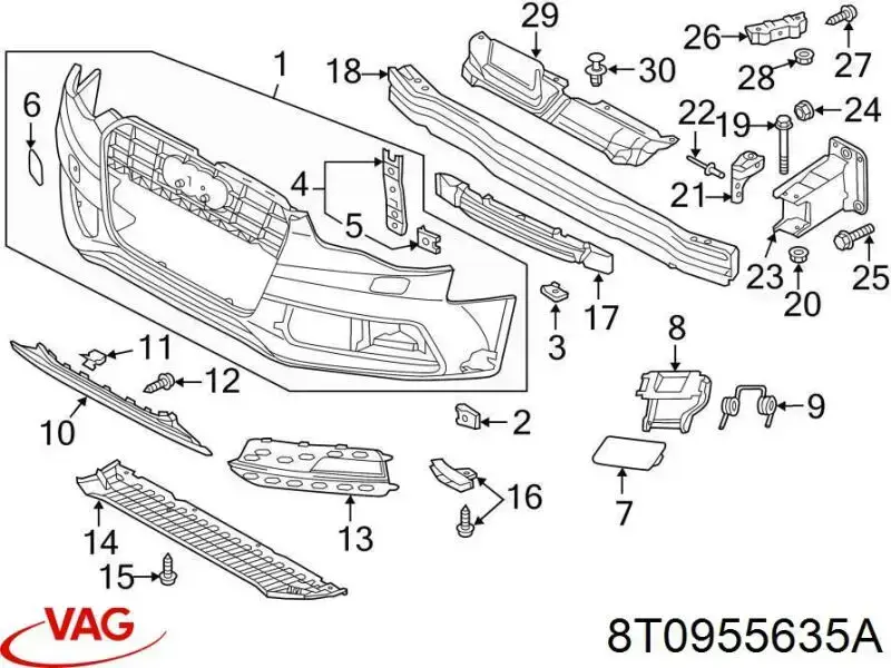  VAG 8T0955635A ціна, від 7.60 USD