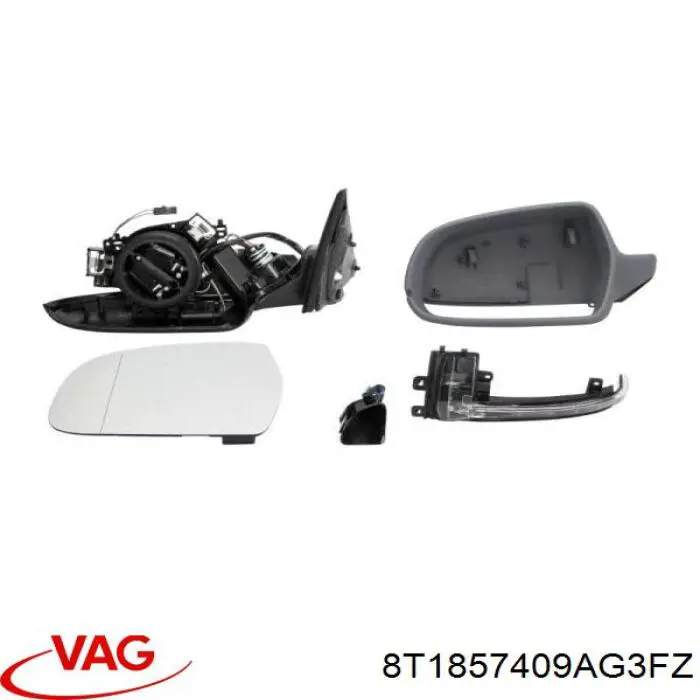 Купити 8T1857409AG3FZ VAG Бічне дзеркало заднього виду ліве