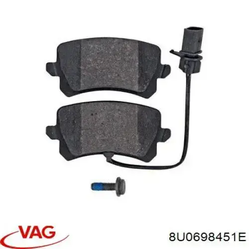 Задні гальмівні колодки VAG 8U0698451E ціна, від 54.49 USD