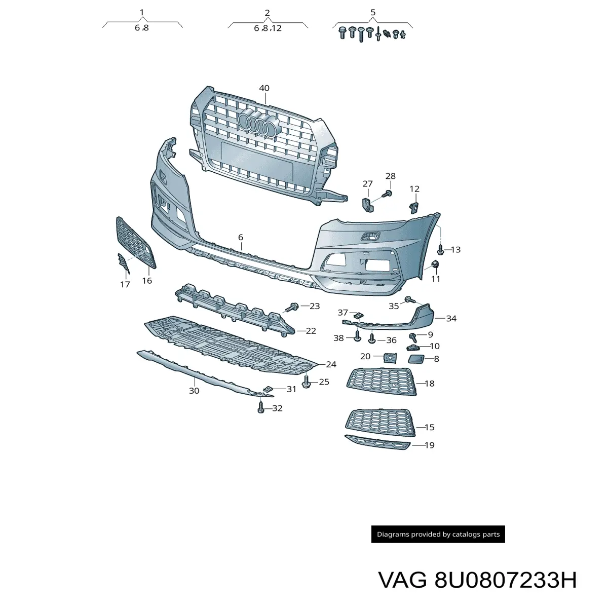 Аеродинамічні обважування VAG 8U0807233H ціна, від 82.31 USD