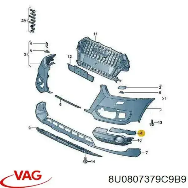 Накладка бампера переднього, ліва Signeda PAD99002CAL ціна, від 7.19 USD