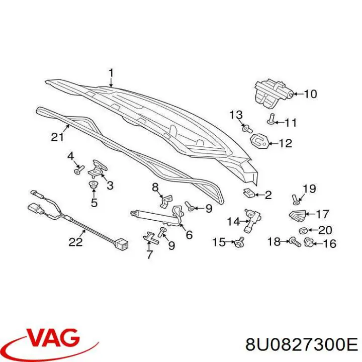 8U0827300E VAG Завіса задніх дверей, ляди
