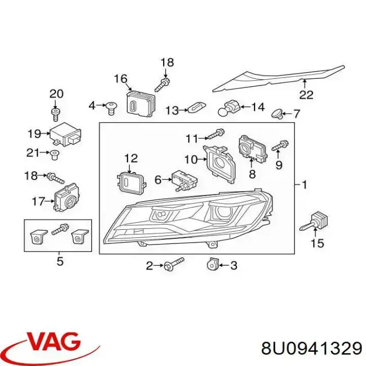 Модуль керування (ЕБК) адаптивного освітлення VAG 8U0941329 ціна, від 33.75 USD