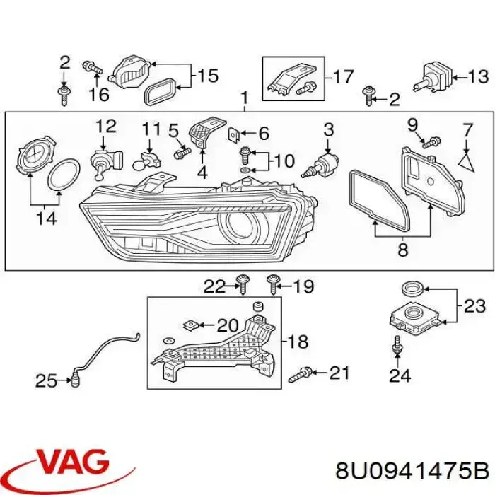 Модуль управління світлом фар VAG 8U0941475B ціна, від 63.49 USD