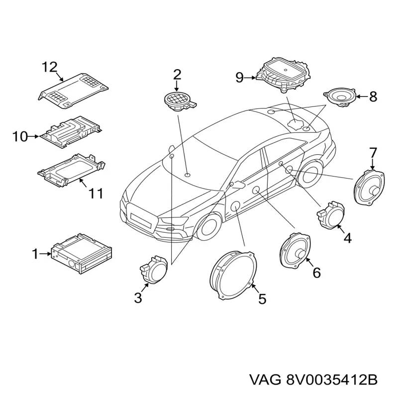 Купити 8V0035412B VAG Динамік передньої двері