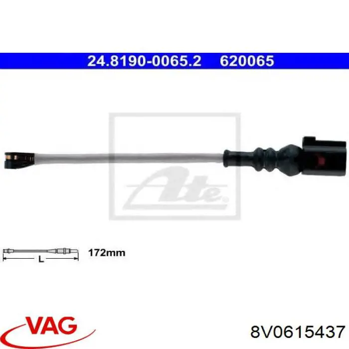 8V0615437 VAG датчик зносу гальмівних колодок, передній