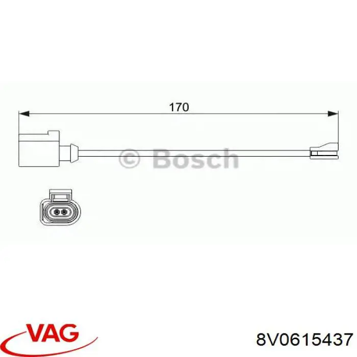 Купити 8V0615437 VAG Датчик зносу гальмівних колодок