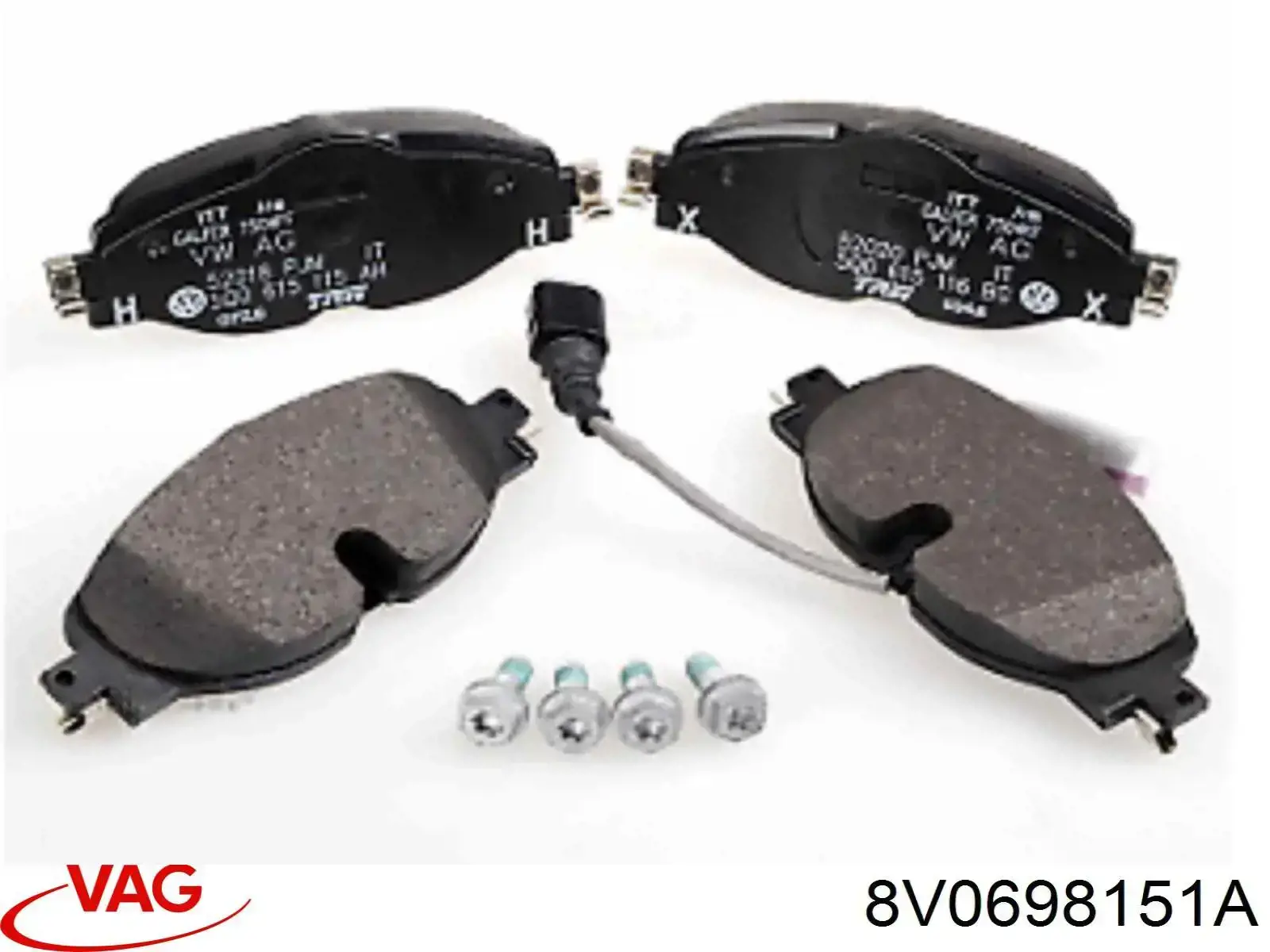 Купити 8V0698151A VAG Колодки гальмівні передні, дискові