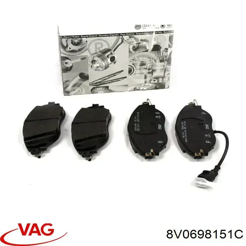 Купити 8V0698151C VAG Колодки гальмівні передні, дискові