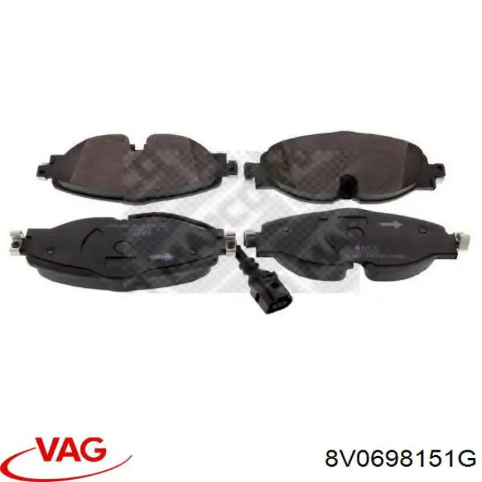 Гальмівні колодки VAG 8V0698151G ціна, від 49.70 USD