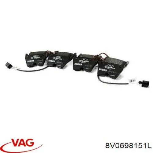 Колодки гальмівні передні, дискові 8V0698151L VAG