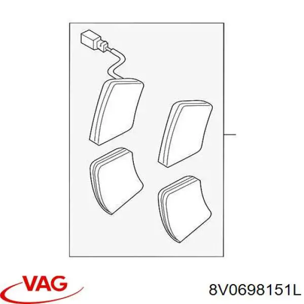 Гальмівні колодки VAG 8V0698151L ціна, від 93.04 USD