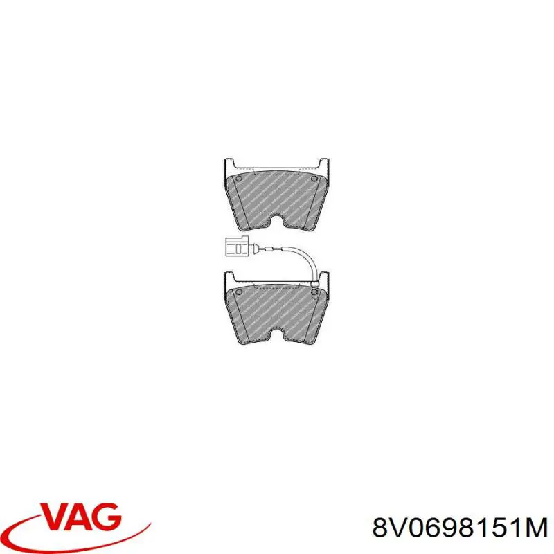 8V0698151M VAG Передні гальмівні колодки