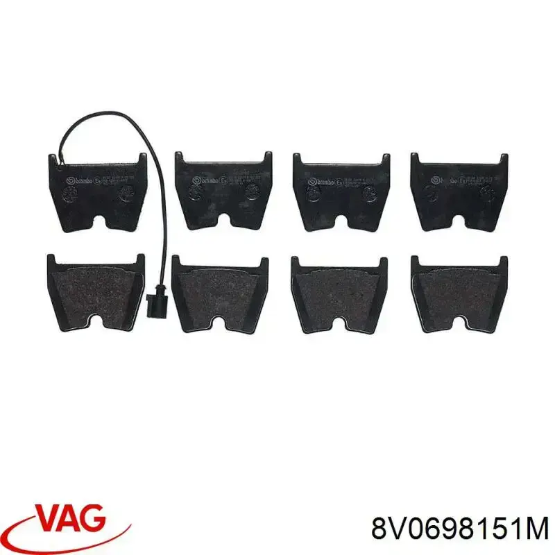 Передні тормозні колодки 8V0698151M VAG