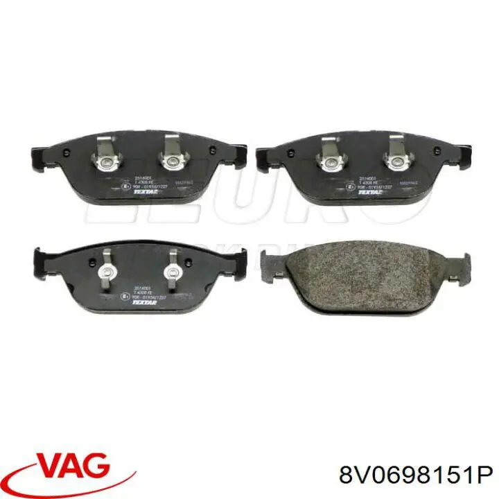 Купити 8V0698151P VAG Колодки гальмівні передні, дискові