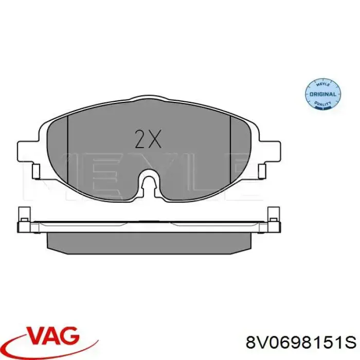 Купити 8V0698151S VAG Колодки гальмівні передні, дискові