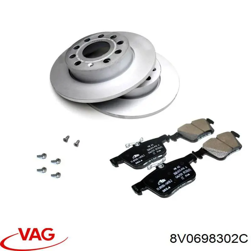 Колодки гальмівні передні, дискові 8V0698302C VAG