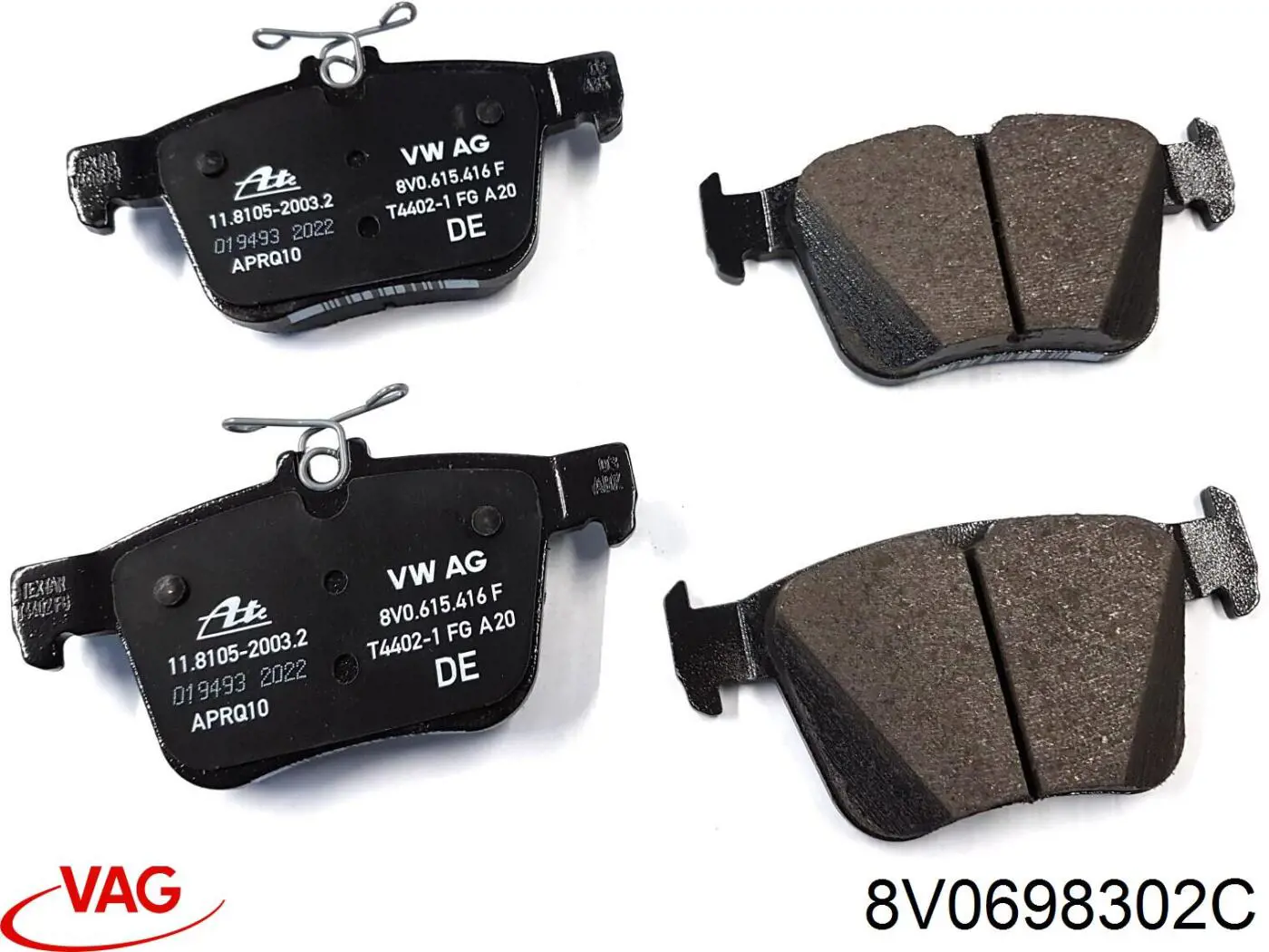 Купити 8V0698302C VAG Колодки гальмівні передні, дискові
