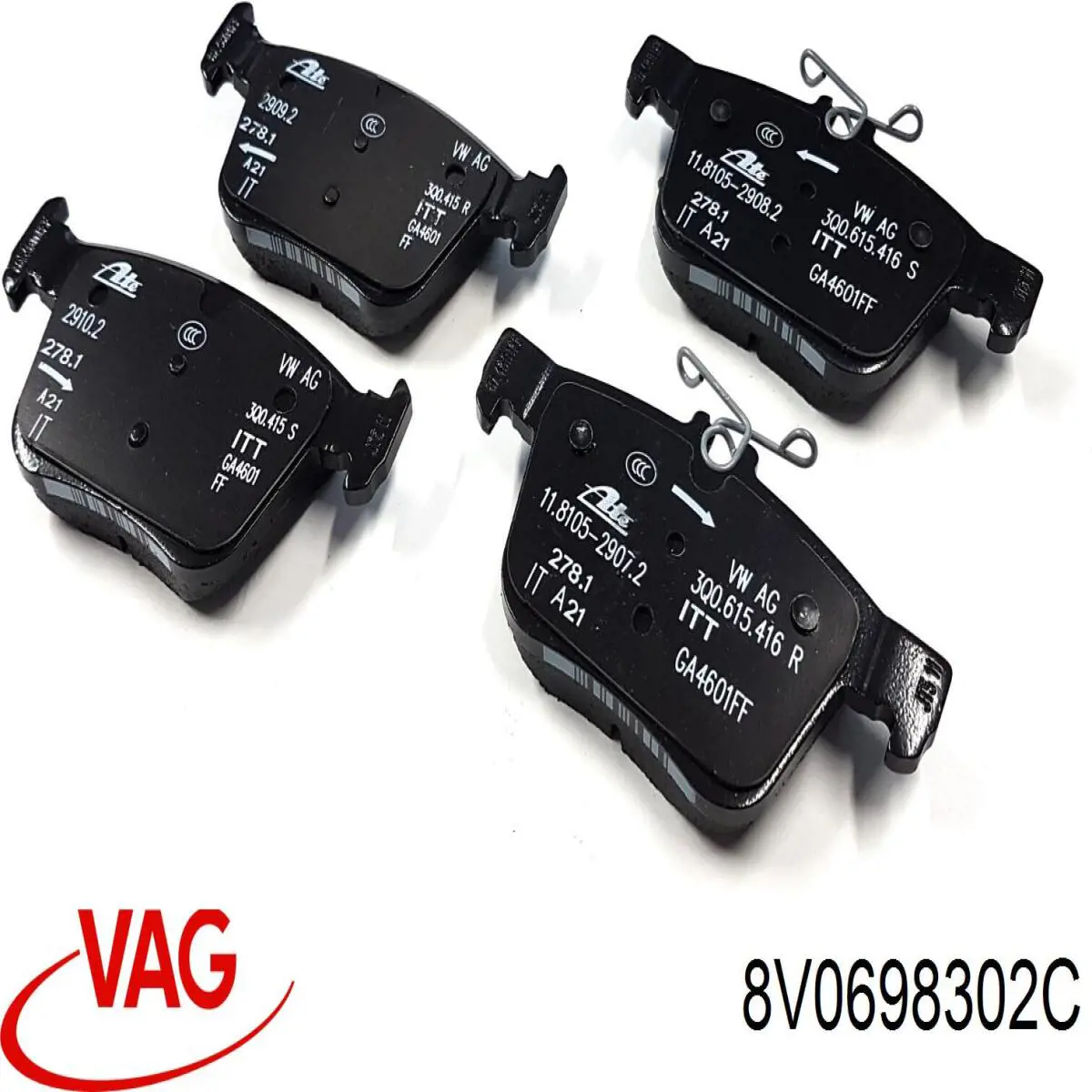 8V0698302C VAG Передні гальмівні колодки
