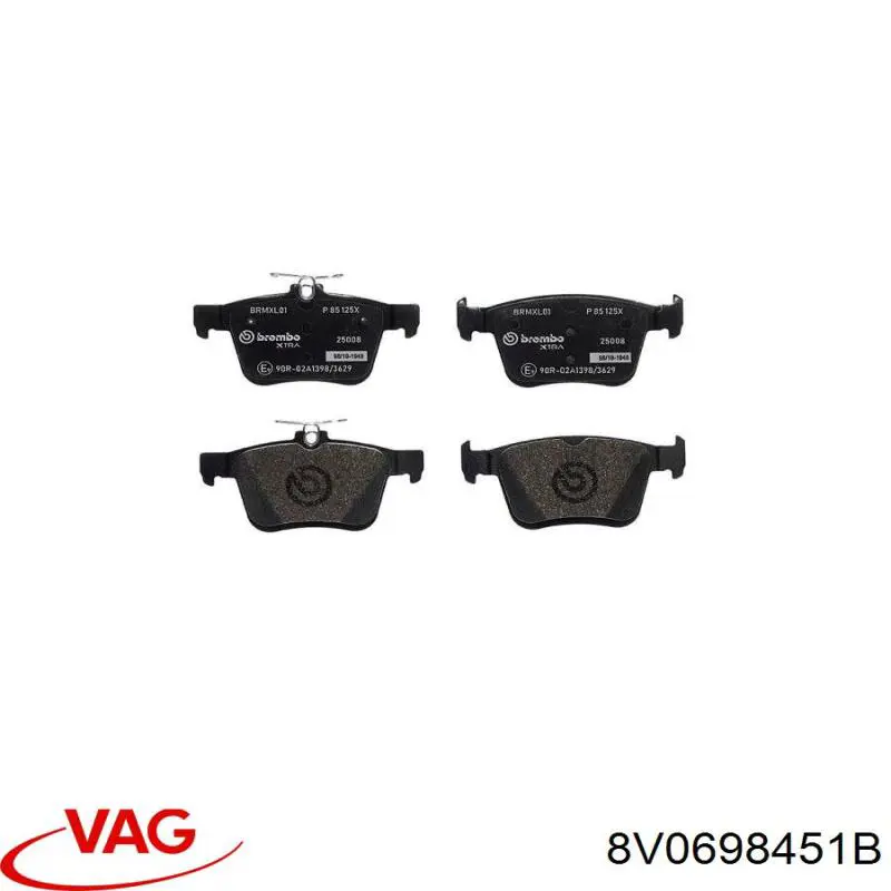 Задні гальмівні колодки VAG 8V0698451B ціна, від 25.96 USD
