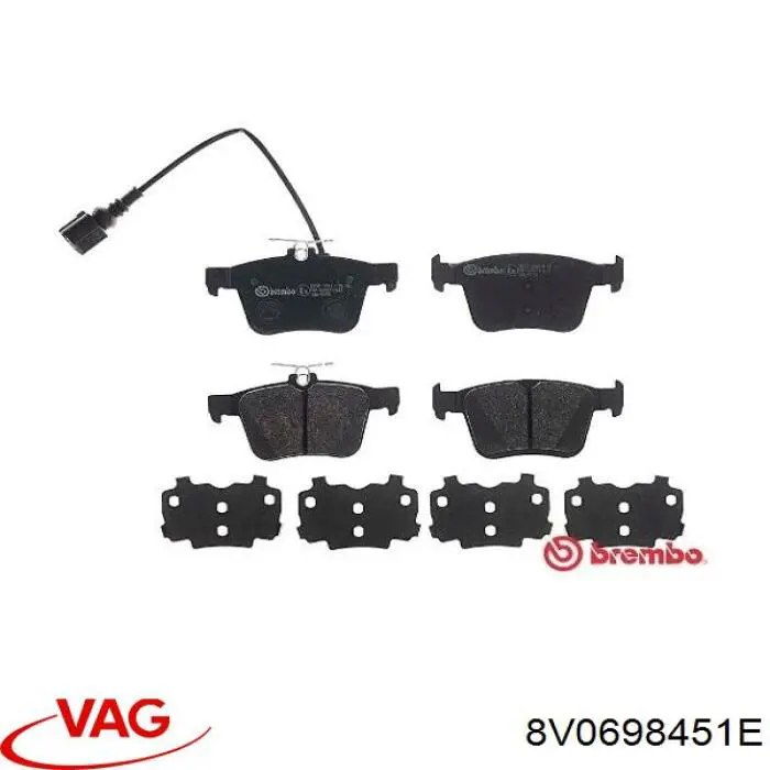 Купити 8V0698451G VAG Задні колодки