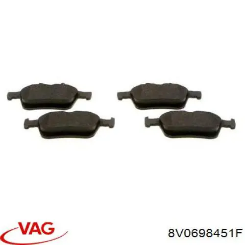 Задні гальмівні колодки 8V0698451F VAG