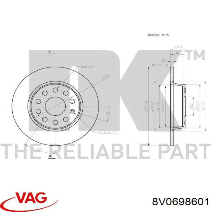 Купити 8V0698601B VAG 