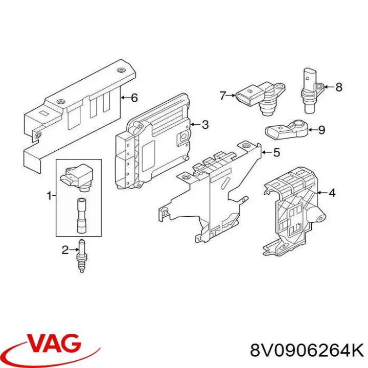 ЕБУ VAG 8V0906264K ціна, від 125.43 USD
