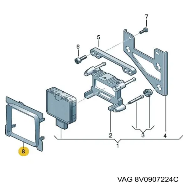 Кронштейн радара круїз контролю (дистроніка) 8V0907224C VAG