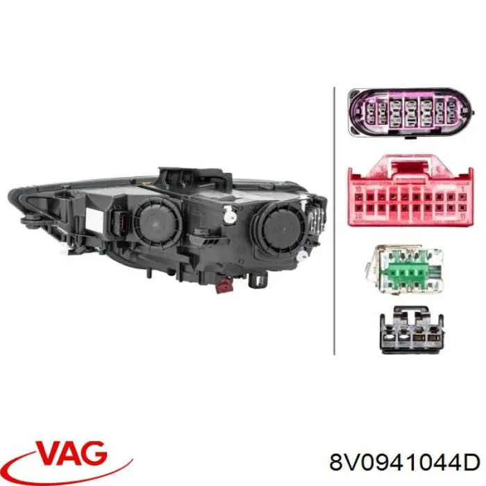 Основна фара - вставка VAG 8V0941044D ціна, від 7.09 USD