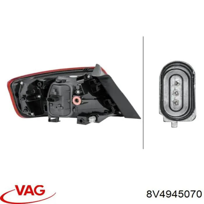 Ліхтар задній правий, зовнішній VAG 8V4945070 ціна, від 176.36 USD
