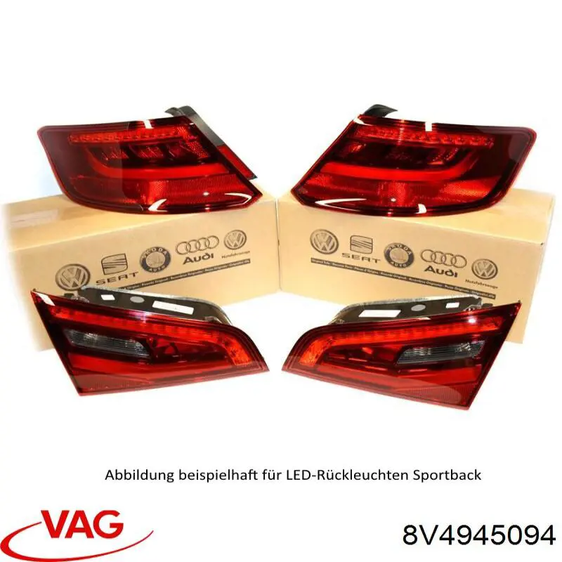 Стоп задній VAG 8V4945094 ціна, від 104.82 USD