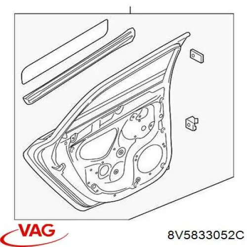 Двері задні, праві VAG 8V5833052C ціна, від 224.97 USD