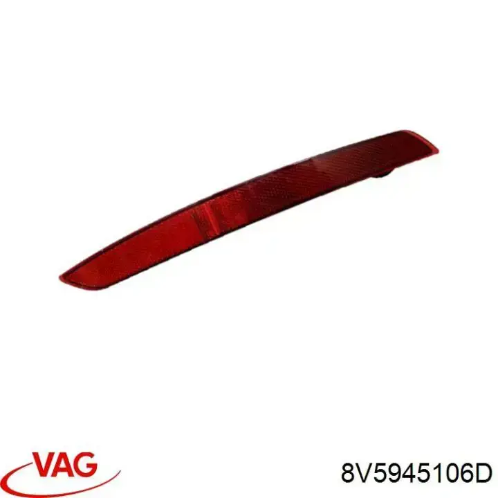 Купити 8V5945106D VAG Відбивач бампера заднього правий