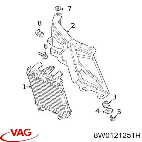 Купити 8W0121251H VAG Радіатор двигуна