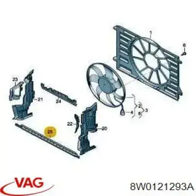 Повітропровід (дефлектор) радіатора, нижній VAG 8W0121293A ціна, від 15.20 USD
