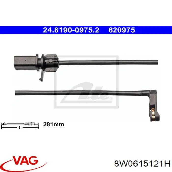8W0615121H VAG Сенсор зносу