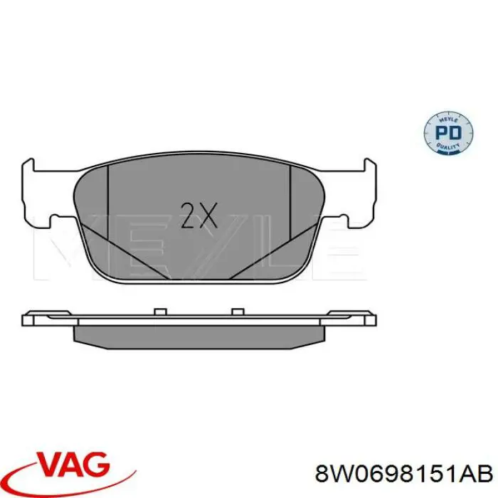 Тормозні колодки VAG 8W0698151AB