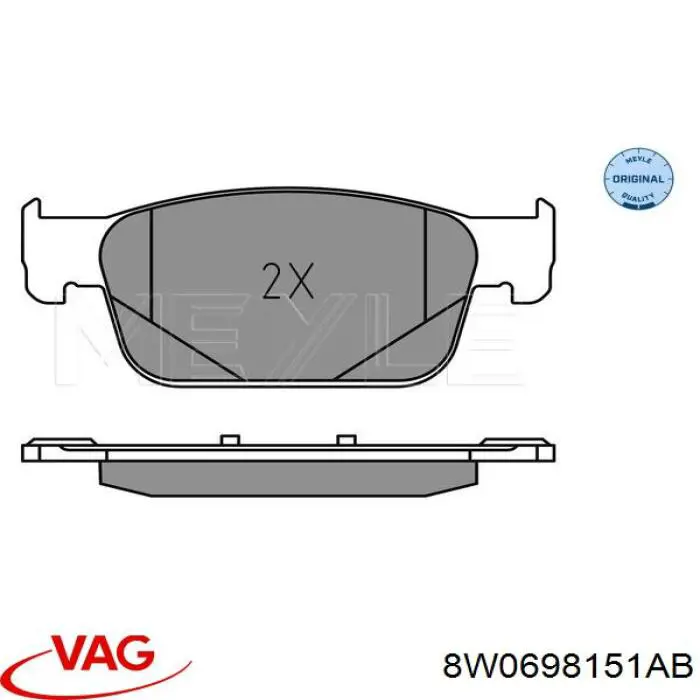Гальмівні колодки VAG 8W0698151AB ціна, від 78.27 USD