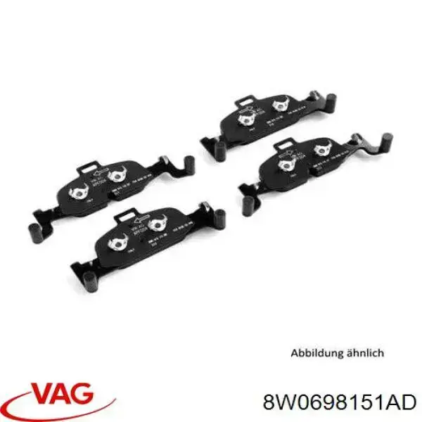 Колодки гальмівні передні, дискові 8W0698151AD VAG